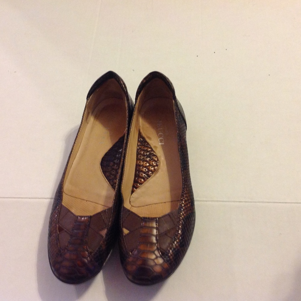 Sesto Meucci Brown Leather Shoes Loafers Animal